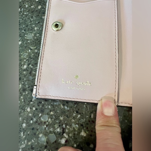 Kate Spade New York Leila Pebbled Leather Slim Bifold Wallet - Carnation Pink - Picture 8 of 15